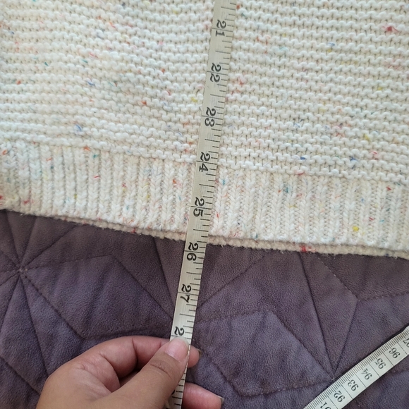 Lou & Grey Funnel Neck oversized cozy rainbow chip sweater size Small - Picture 9 of 15